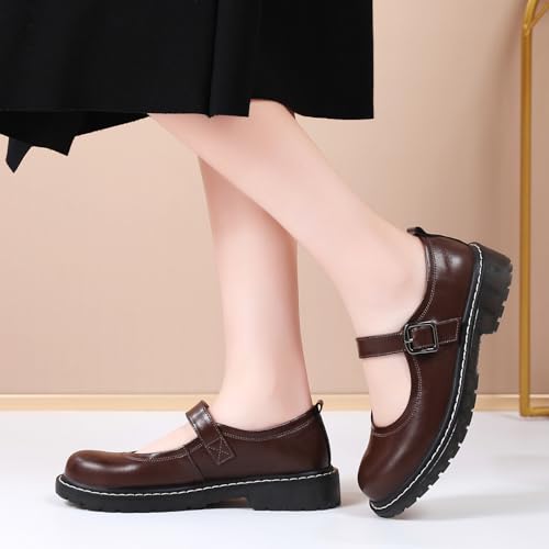 Image of Mary Jane Shoes Women Mary Janes Mary Jane Flats Comfortable Flat Leather