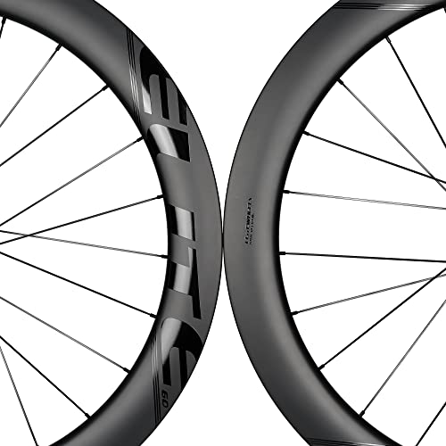 Elitewheels Carbon Wheelset 700C Disc Brake 60Mm ：Road Bike Carbon Wheels Road Cycling Ud Matte Tubeless Tubeless Compatible Clincher #TOP4