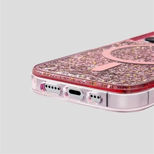 Coque iPhone 15 Pro Max sable mouvant liquide paillettes néon transparente