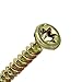 Power Pro 48578 Wood Screws, #8 x 1-1/4, Premium Star Drive Indoor Cabinet Screws, Gold Yellow Zinc, 1lb Box