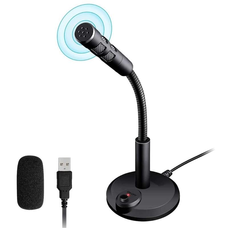 Image of Lipzie〚𝑺𝒉𝒐𝒑 𝑨𝒏𝒅 𝑺𝒂𝒗𝒆〛USB Computer Microphone - Plug & Play Desktop Mic with Mute Button, LED Indicator, Flexible Gooseneck for Streaming, Podcasting, Gaming, Recording - PC & Laptop