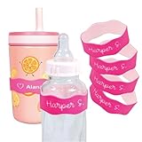 InchBug (4 Pack) Orbit Labels Personalized (Flamingo Pink)