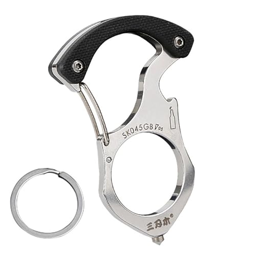 Schlüsselanhänger Selbstverteidigung, Frauen Schlüsselbund, Schlagring Multifunktionaler Ring Flaschenöffner Schlüsselanhänger, Schlagringe Selbstverteidigung Waffen Tragbarer für Outdoor