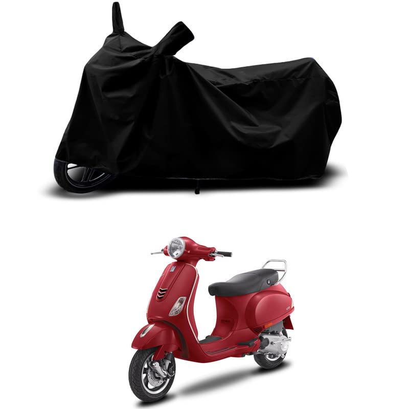Image of 100% Scratchproof /UV-Rays /Heat Protection /Birds Dropping /Water Resistant /Dust Proof /Waterproof /Full Bike Scooty Two Wheeler Body Cover Compatible for Vespa SXL 125 All Varients[Black]