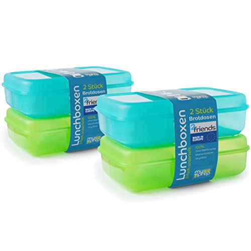 Produktfoto von 2friends Brotdosen 4er Set, Brotdose für Kinder und Erwachsene, Lunchbox Kinder, Brotdose mit Fächern und&hellip;