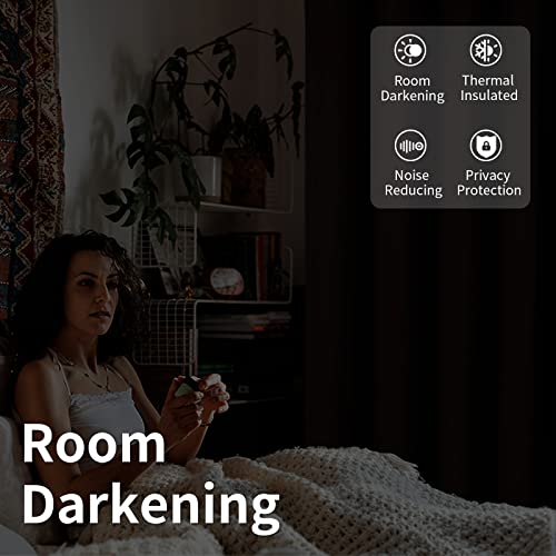 Bgment Fashion Sliding Door Curtain 100 X 84 Inches, Wide Thermal Blackout Curtains Room Darkening Room Divider Window Curtain, 1 Panel, Brown, 84 Length X Wide 100 #TOP3