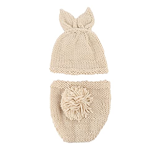 Carhar Acessórios para fotografia de bebê recém-nascido menino menina malha coelho foto roupas