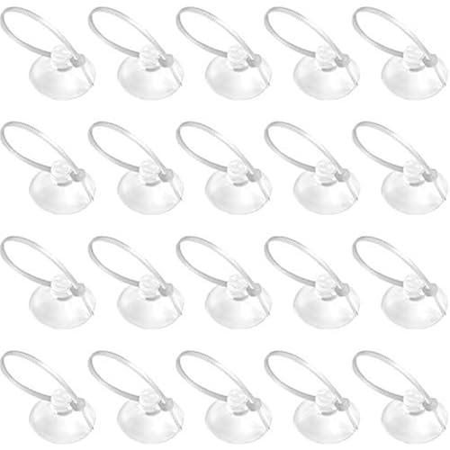 FEBSNOW Aquarium Suction Cups with Ties, Fish Tank Plant Holders