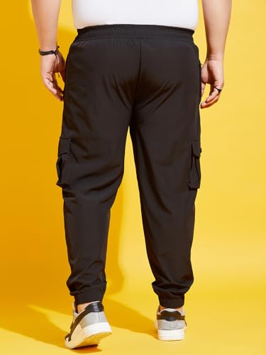 Image of Bigbanana Plus Size Men's Regular Fit Solid Trackpants