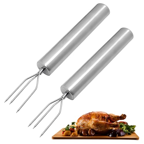 KIRZAX 2 pezzi Forchetta per patate,porta patate, riutilizzabile come spiedino di mais, supporto per pannocchie di mais, in acciaio inox, spiedini per la casa, le feste di cucina, il campeggio