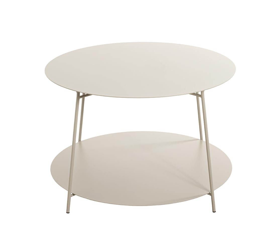 HAKU Tavolino rotondo grigio cashmere in metallo, tavolino da divano rotondo piccolo - Dimensioni: A 40 x Ø 65 cm Stile: Moderno