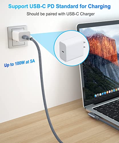 Elebase for iPhone 17 16 Pro Max Air Charger Cord 10FT with USB Block Adapter,Right Angled 100W USBC Charging Power Cable for Car,Apple iPhone 15 16e,Samsung S25 S24 Ultra,iPad 11 10,Google Pixel 9 8 image 3
