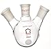 Kimble Chase KIMAX 295550-0050 Three-Neck Round Bottom Flask, Side Necks Angled, Borosilicate Glass, 50 ml