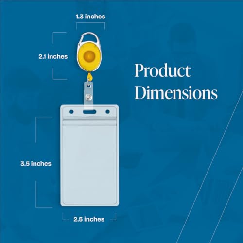 image for Will Well 5 Pack Id Badge Holder With Clip – Transparent Yellow Badg