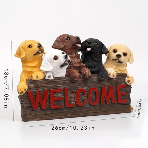 Panneau de Bienvenue pour Chiens et Statue Décorative Idéale comme Cadeau de Jardin - 4