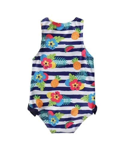 Image of Baby Girls One Piece Swimsuit Yellow Swimwear Fruit Pineapple Bathing Suit Summer Beach Wear with Ruffle Butt