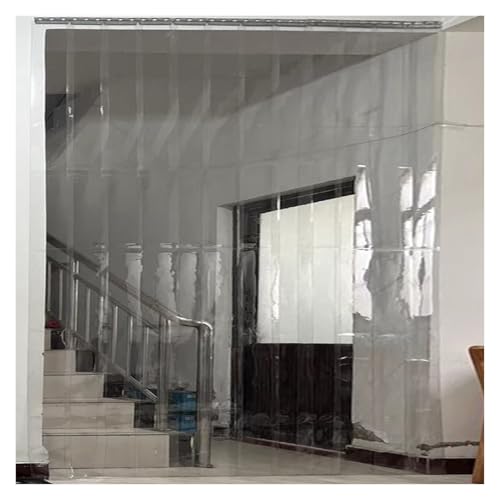 Kit de cortina impermeable de PVC para puerta, tira transparente de 0,75 x 2 m para una partición eficaz, fácil instalación, 1 mm de grosor para sala de estar y cocina