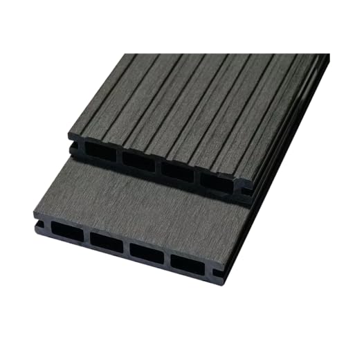 Woodstore24 WoodoRhodos Modèle env. 20 cm - Gris - Revêtement de sol pour terrasse - Antidérapant et résistant aux intempéries - Largeur : 120 mm, Épaisseur : 20 mm