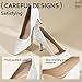 IDIFU White High Heels Pumps Closed Toe Heels Women's Pumps Stiletto Pointed Toe Dress Shoes Wedding Prom Bridal Work Office Bride Trendy Dressy Comfortable Classic Pumps Shoes(White Pu,9.5)