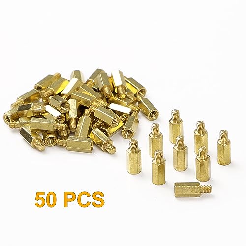 Uxcell A14040700UX0339 50 Pieces M3 9+4Mm Hex Standoff Spacer Male To Female Thread Brass Spacer Standoff Hexagonal Spacers Standoffs Screws Nuts For Pc Pcb Motherboard thumb #4