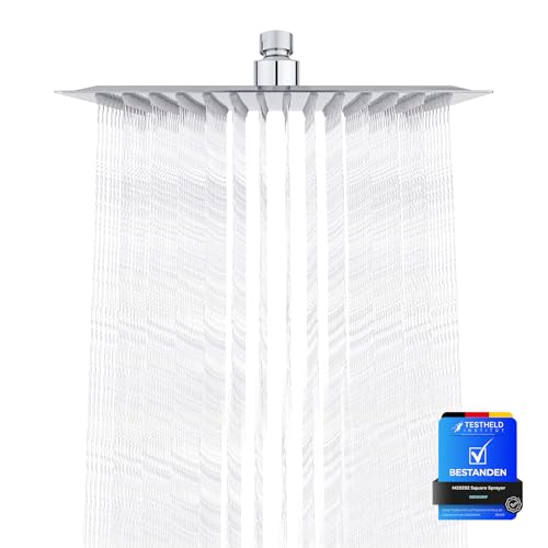 Ibergrif M20292 Rociador Ducha 20cm Cuadrado Lluvia Acero Inoxidable