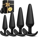 5 Stück Analplug# für Frauen Männer mit Analdusche für Analverkehr, 4 Größen Ø2.29 bis Ø4.06 cm Anal Plug für Anfängern bis Profis, T-Basis Silikon Buttplug Analplugs Anal Dildo Sexspielzeug-Sets