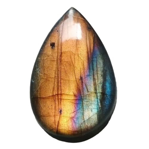 Labradorite jaune cabochon poire fabrication de bijoux bague pendentif collier 28x17mm