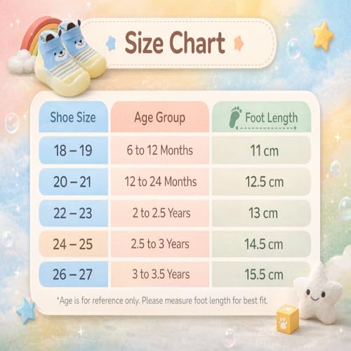 Image of First Walking Shoes Non Slip Lightweight Rubber Sole with Memory Insole Protect Toes Toddler Infant Indoor Multi Color (Note: Random Color Will be Send)(one Pair of Shoe only)