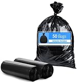 Reli. SuperValue 40-45 Gallon Trash Bags | 50 Count | Made in USA | Heavy Duty | Black Multi-Use Gar