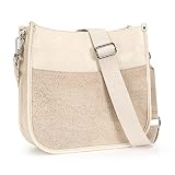 Jackie&Jill Crossbody Bag Purses for Women,Medium Cork & Vegen Leather Shoulder bags, Multi Pocket C