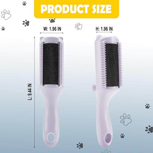 Image of 2 Pcs Cat and Dog Grooming Brush for Short Hair Pets, Shedding Brush for Indoor Cats, Dogs, Rabbits (Pale Purple)
