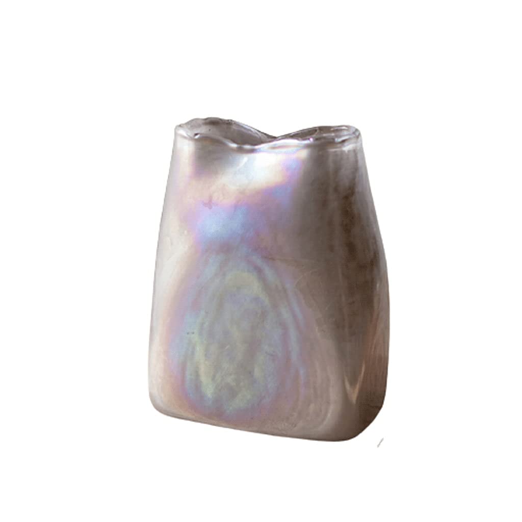 Ngdfgr Colorful Short Vase Flower Vase -Glass Plant Vase Flower Arrangement Decor Modern Decorative Centerpiece Terrarium For Home Office Decor Minimalism (Colorful Short),