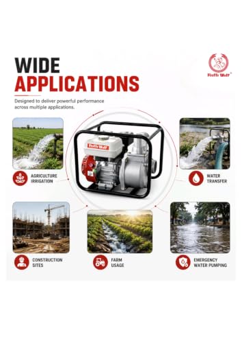 Image of Ralli Wolf RP30 6.5HP 4-Stroke Petrol Water Pump - 3 Inch (76mm) Inlet & Outlet | Powerful High-Flow Engine | Ideal for Irrigation, Construction & Dewatering | Heavy-Duty Performance