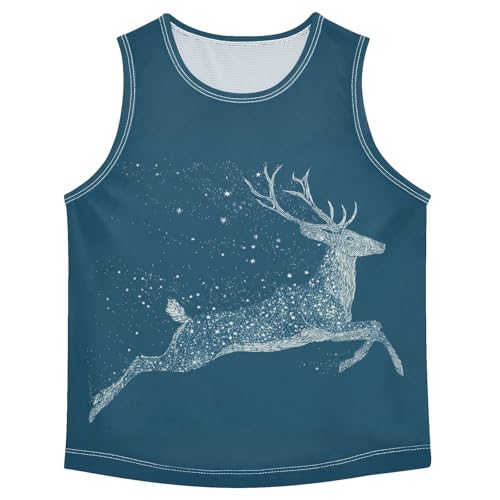 Christmas Reindeer Deers Boys Tank Tops Toddler Sleeveless Tank Top Undershirts for Sports,3T