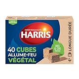 HARRIS   4° Cubes allume feu   100% végétal   Sans odeur   Longue durée   Rapide et facile d'utilisation   Intérieur & Extérieur   Entreprise française   x40