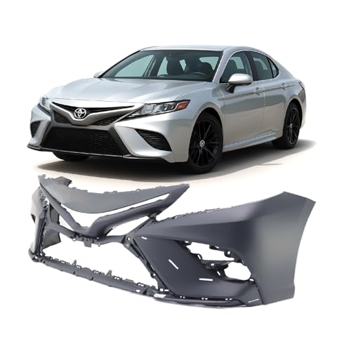 Image of Compatible with Toyota Camry 2021-2023 Front Bumper Cover | Primed, Without Parking Sensor Holes, Sedan, Ready to Paint, OEM 521190X954, TO1000471