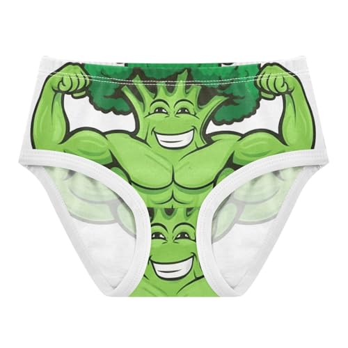 Cartoon Strong Green Spinach White Panties Little Girl Girls Underwear Toddler Cotton Artistic Briefs Kids Undies 2t