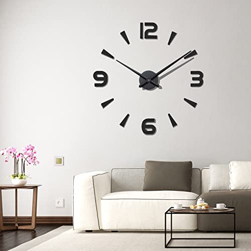 Reloj de Pared Moderno 3D Sin Marco - Adhesivo para Bricolaje Con Números Romanos, Pegatinas de Espejo, Arte Decorativo para el Hogar, Manualidades