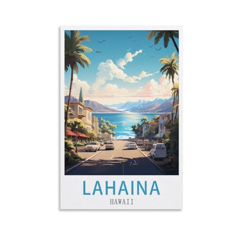 Impression sur toile Lahaina Hawaï décoration murale vintage de salon