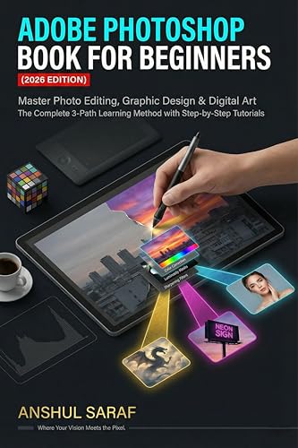 Adobe Photoshop Book for Beginners (2026 Edition) Master Photo Editing, Graphic Design & Digital Art | The Complete 3-Path Learning Method with Step-by-Step Tutorials