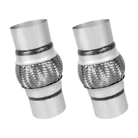 Exhaust Flex Pipe,3’’ x 4’’/8’’ Heavy Duty Exhaust Flex Pipe Stainless Steel,Universal Double Braid Exhaust Flex Tube For Cars,2pack Cover