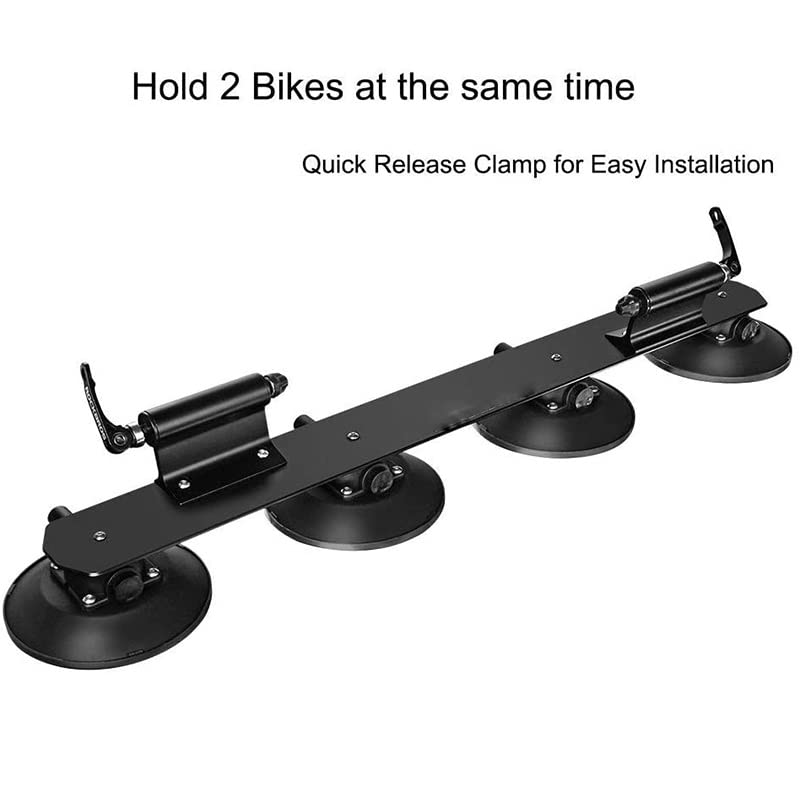 Porte-Vélos à Ventouse Pour Toit De Voiture - Universel, Amovible, Installation Rapide - Support 4 Ventouses