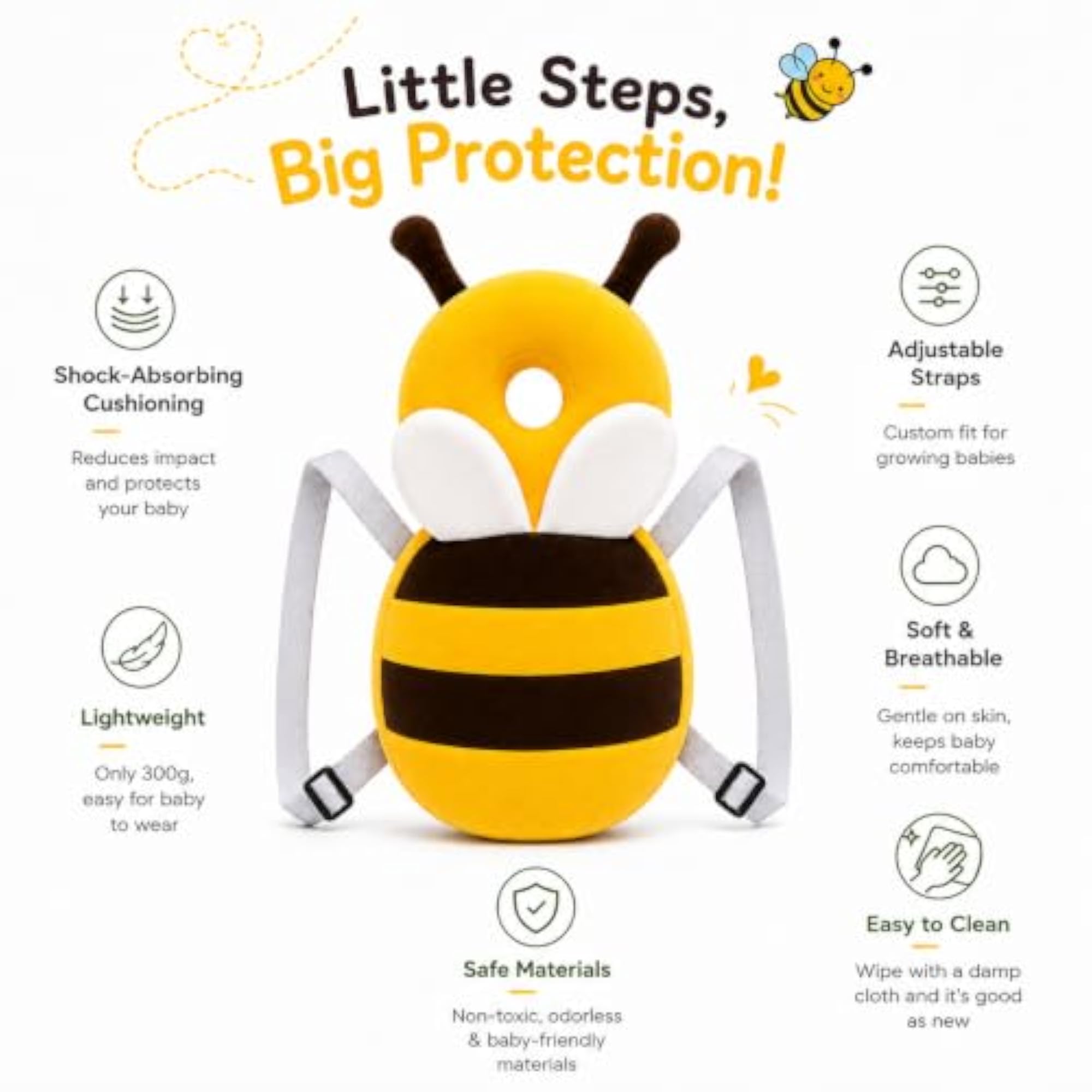 Head Protector Backpack for Crawling Infants