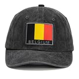 2026 World Cup Belgium National Team Baseball Cap,Adjustable Flag Baseball Hat for World Cup Fan Black