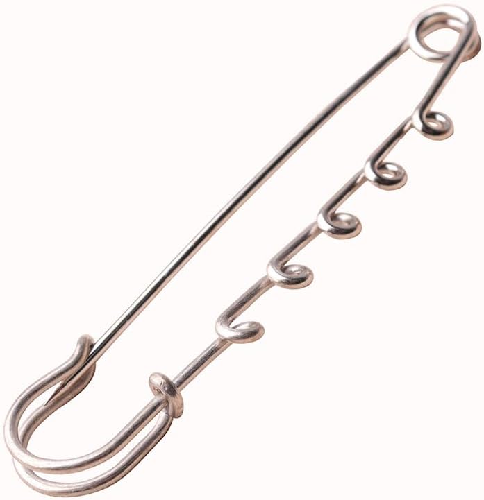 76mm100pcs Large Safety Pin, Metal Ring Decorative Buckle Used for DIY Jewelry Decoration Luggage Clothing Har dware