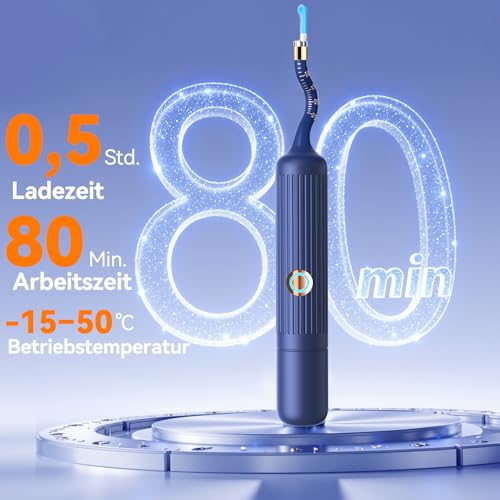 Ohrenschmalz Entferner Otoskop: 1920P HD WiFi Flexibler Ohrreiniger mit Kamera - 2025 NEW 360°-Weitwinkel Ear Cleaner mit licht für Ohren/Nasen/Hals-Untersuchungen Otoskop für Erwachsene Kinder
