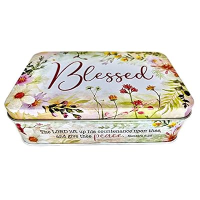 Strawberry & Cream Hard Candy in Wildflower Blessed Tin, 5.5 Ounces by Scripture Candy