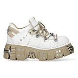 New Rock M-120N-C80 White Gothic Platform Ankle Boots - White 6