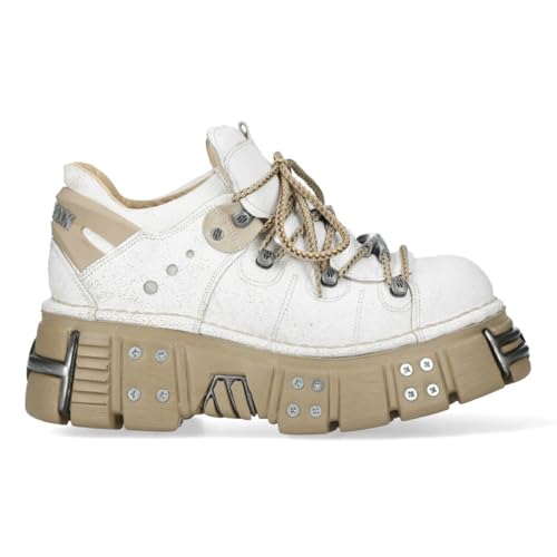 Image of New Rock M-120N-C80 White Gothic Platform Ankle Boots - White 6