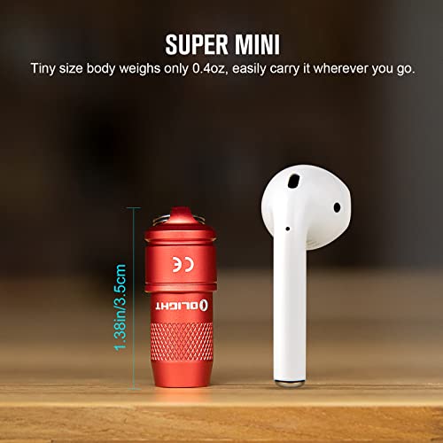 Olight Imini 10 Lumens Tiny Keychain Flashlight, Portable Quick-Release Small Flashlights With Magnetic Base, Powered By 3 Lr41 Button Cells For Edc And Emergency (Red) #TOP4